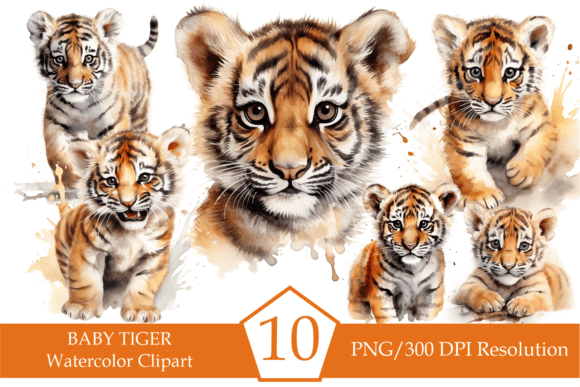 Download Watercolor Baby Tiger Clipart, Tigers - Tiger Collection