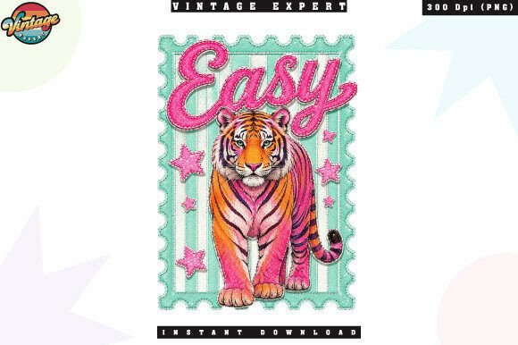 Download Easy Tiger Pink Coquette Patchwork PNG - Tiger Collection